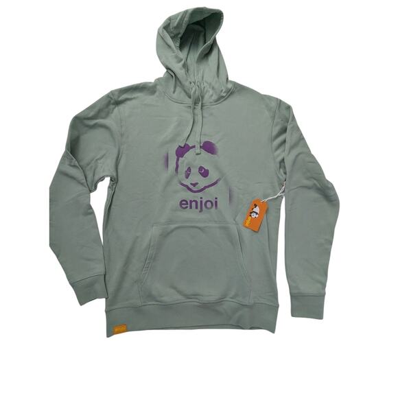 Enjoi Skateboard Men's Large Panda Logo Pullover Hoodie Sweatshirt Glassy NWT - Picture 1 of 4
